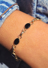 Load image into Gallery viewer, Onyx Gold Filled Bracelet-  Estate
