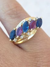 Load image into Gallery viewer, Ruby &amp; Sapphire Ring - 10K Yellow Gold - Estate
