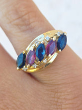 Load image into Gallery viewer, Ruby &amp; Sapphire Ring - 10K Yellow Gold - Estate