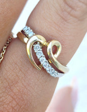 Load image into Gallery viewer, Heart Crossover Estate Ring - 10k Yellow Gold - Estate