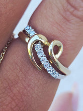 Load image into Gallery viewer, Heart Crossover Estate Ring - 10k Yellow Gold - Estate