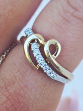 Load image into Gallery viewer, Heart Crossover Estate Ring - 10k Yellow Gold - Estate