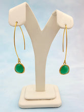 Load image into Gallery viewer, Palace Green  - Gemstone Threader Earring