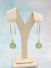 Load image into Gallery viewer, Green Tide - Gemstone Threader Earring