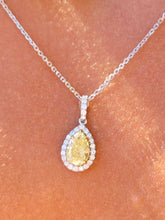 Load image into Gallery viewer, Yellow Diamond Necklace - 14k White Gold