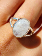 Load image into Gallery viewer, Oval Rainbow Moonstone Ring - Sterling Silver