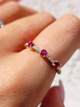 Load image into Gallery viewer, Ruby and Diamond Band/Ring- 14K Yellow Gold
