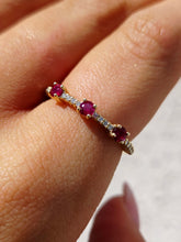 Load image into Gallery viewer, Ruby and Diamond Band/Ring- 14K Yellow Gold