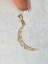 Load image into Gallery viewer, Diamond Crescent Moon Pendant with Diamond Bale