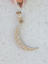 Load image into Gallery viewer, Diamond Crescent Moon Pendant with Diamond Bale