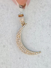 Load image into Gallery viewer, Diamond Crescent Moon Pendant with Diamond Bale