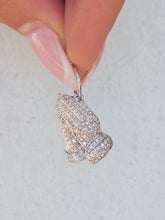 Load image into Gallery viewer, Diamond Praying Hands Pendant - 14K White Gold
