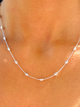 Load image into Gallery viewer, Diamond Cut Oval Moon Bead Chain - Rhodium Plated