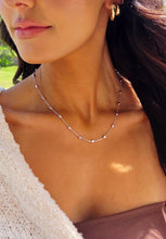 Load image into Gallery viewer, Diamond Cut Oval Moon Bead Chain - Rhodium Plated