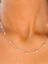 Load image into Gallery viewer, Diamond Cut Oval Moon Bead Chain - Rhodium Plated