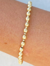 Load image into Gallery viewer, Disco Diamond Cut Ball Bracelet- 14K Yellow Gold