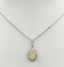 Load image into Gallery viewer, Yellow Diamond Necklace - 14k White Gold