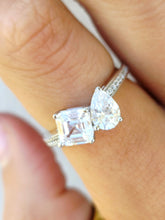 Load image into Gallery viewer, Toi et Moi CZ Ring - Sterling Silver