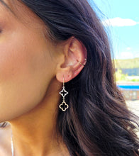 Load image into Gallery viewer, Two tone Dangle Clover Earrings - 14K Gold
