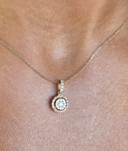 Load image into Gallery viewer, Cluster Diamond Pendant Necklace -14K Yellow Gold