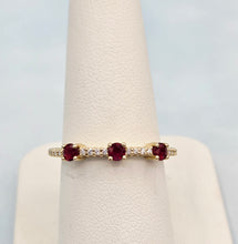 Load image into Gallery viewer, Ruby and Diamond Band/Ring- 14K Yellow Gold
