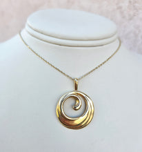 Load image into Gallery viewer, Gold Wave Pendant Necklace - 14K Yellow Gold