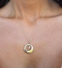 Load image into Gallery viewer, Gold Wave Pendant Necklace - 14K Yellow Gold
