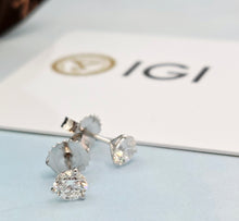 Load image into Gallery viewer, 1 Carat Lab Created Diamond Stud Earrings with Martini Setting - 14K White Gold
