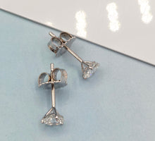 Load image into Gallery viewer, 1 Carat Lab Created Diamond Stud Earrings with Martini Setting - 14K White Gold