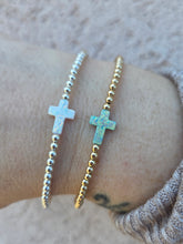 Load image into Gallery viewer, "Opal Cross" Beaded Bracelet - Our Whole Heart