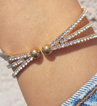 Load image into Gallery viewer, Triple Flex Bangle Bracelet with Rhinestones
