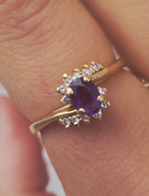 Load image into Gallery viewer, Amethyst &amp; Diamond Ring - Estate - 14K Yellow Gold