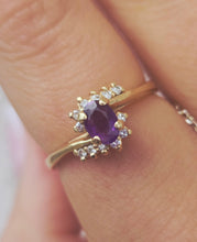 Load image into Gallery viewer, Amethyst &amp; Diamond Ring - Estate - 14K Yellow Gold