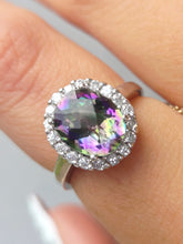 Load image into Gallery viewer, Oval Mystic Topaz &amp; CZ Ring - Sterling Silver