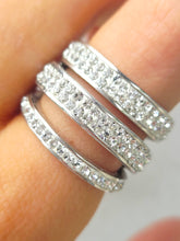 Load image into Gallery viewer, Clear Ombre Crystal Triple Ring - Sterling Silver