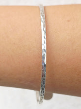 Load image into Gallery viewer, Slip On Hammered Bangle Bracelet - Sterling Silver