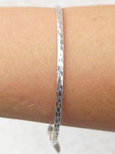 Load image into Gallery viewer, Slip On Hammered Bangle Bracelet - Sterling Silver