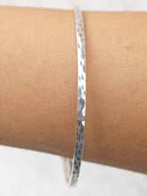 Load image into Gallery viewer, Slip On Hammered Bangle Bracelet - Sterling Silver