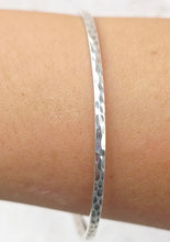 Load image into Gallery viewer, Slip On Hammered Bangle Bracelet - Sterling Silver