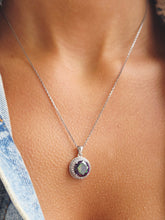 Load image into Gallery viewer, Mystic Topaz with Double Halo Necklace - Sterling Silver