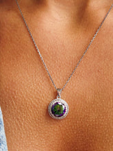 Load image into Gallery viewer, Mystic Topaz with Double Halo Necklace - Sterling Silver