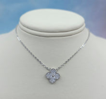Load image into Gallery viewer, Pave CZ Clover Necklace - Sterling Silver