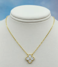 Load image into Gallery viewer, Pave CZ Clover Necklace - Sterling Silver