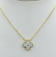 Load image into Gallery viewer, Pave CZ Clover Necklace - Sterling Silver
