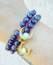 Load image into Gallery viewer, Mystic Dark Amethyst Opal Moon- Elena Michele