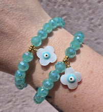 Load image into Gallery viewer, Evil Eye on Shimmer Surf Disco Beaded Bracelet - Elena Michele