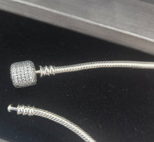 Load image into Gallery viewer, Pave Silver Bead Charm Bracelet