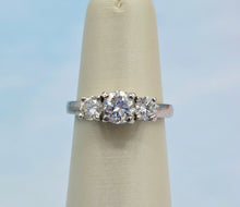 Load image into Gallery viewer, Past Present Future Diamond Ring - Platinum - Estate Jewelry