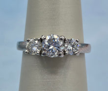 Load image into Gallery viewer, Past Present Future Diamond Ring - Platinum - Estate Jewelry