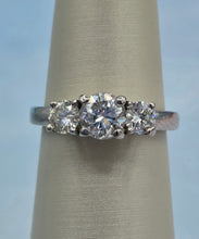Load image into Gallery viewer, Past Present Future Diamond Ring - Platinum - Estate Jewelry